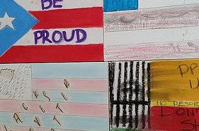 image of student flags artwork