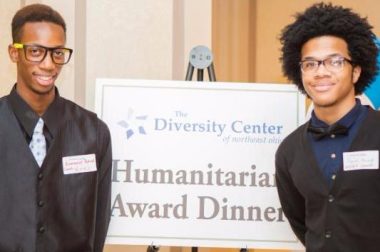 young men at the humanitatian award dinner